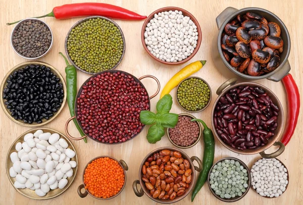 Lentils, peas and beans.