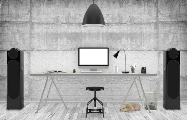 Desktop Mockup, 3D illustration