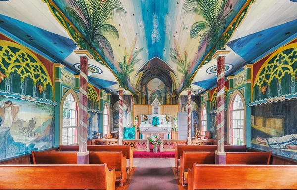 Big Island, Hawaii, USA - November 19, 2011: St. Benedicts painted church on Big Island in Hawaii