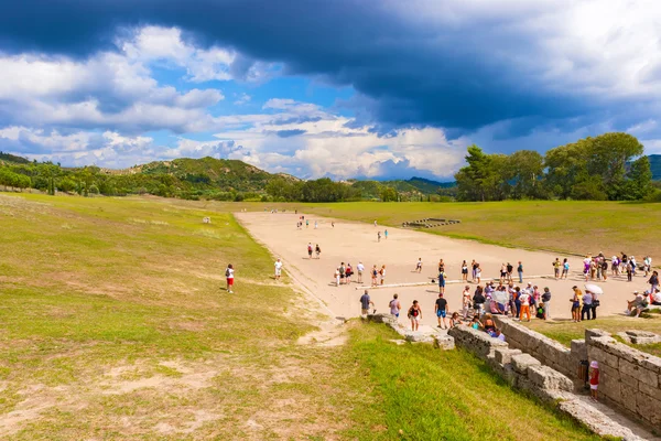 Ancient Olympic games stadium in Olympia, Greece