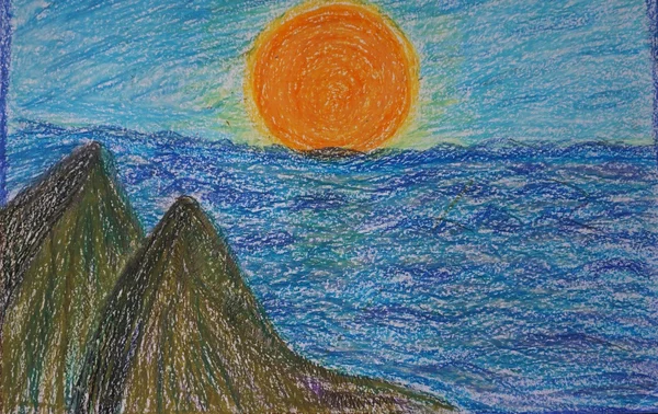 Drawing, an oil in pastel painted by in bright colors