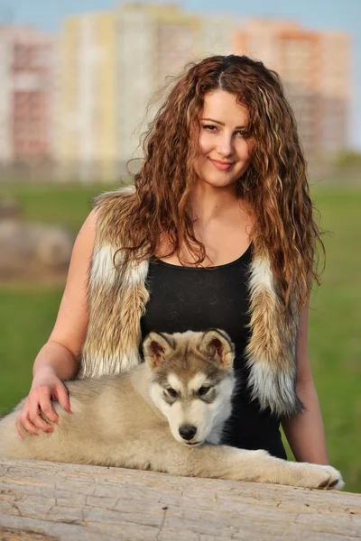 Young woman with dog