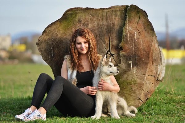 Young woman with dog