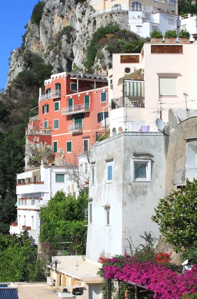 Capri island in beautiful summer day in Mediterranean Sea Coast, Italy.