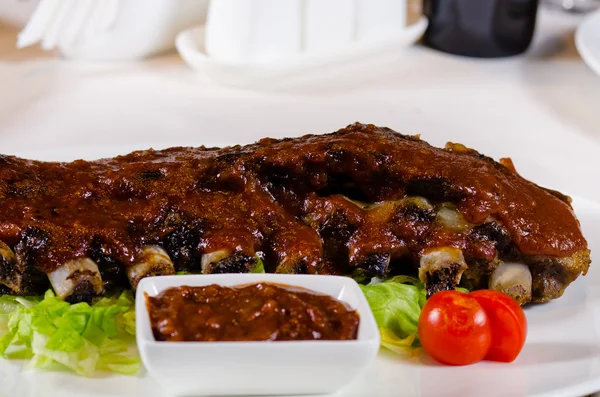 Rack of Saucy Barbecue Pork Ribs