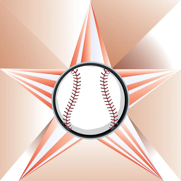 Baseball Ball on Background with Rays