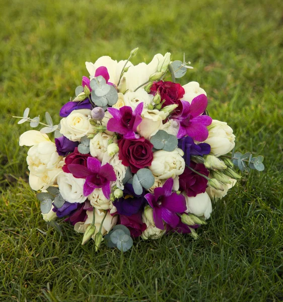 Pink and purple wedding bouquet