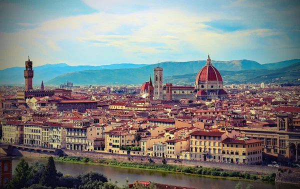 Florence in Italy with the dome of the Duomo old effect