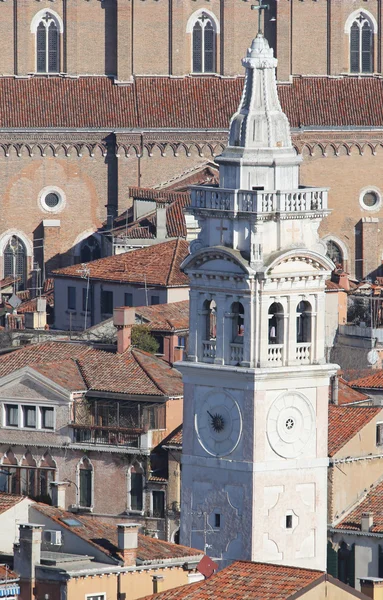 White bell tower of Church of St Mary in VENICE