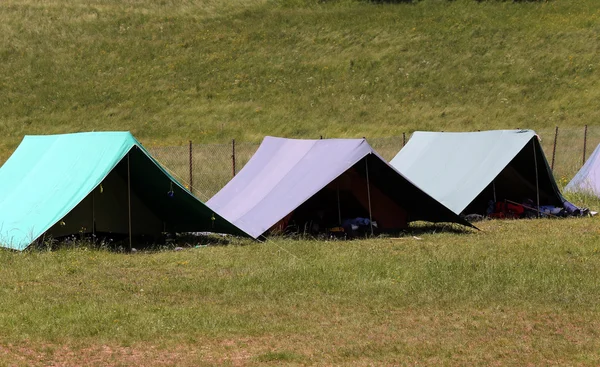 Large tents to sleep during the summer camp of the boyscout
