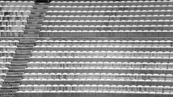 Bleachers without people at football stadium