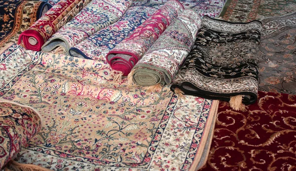 Wool rugs made by hand in the Middle East