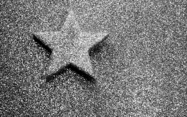 Silver star in brilliant gray background