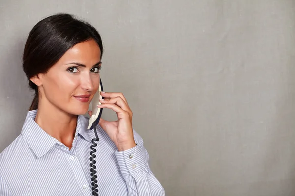 Customer service woman speaking on phone