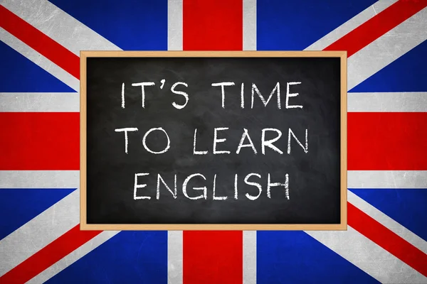 It is time to learn english - chalkboard concept