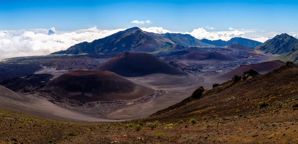 Panoramic view of volcanic landscape at Haleakala, Maui