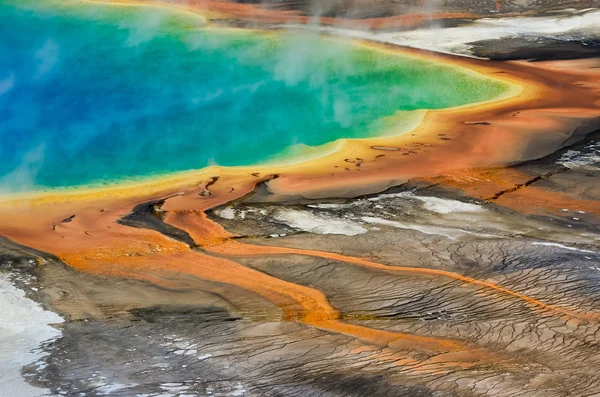 Detail view of Grand Prismatic spring in Yellowstone NP, Wyoming