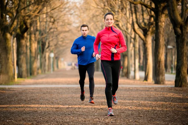 Couple jogging together