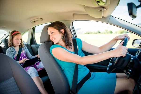 Mother and child in car