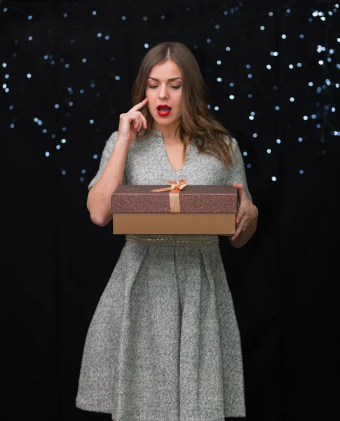 Woman with a gift box