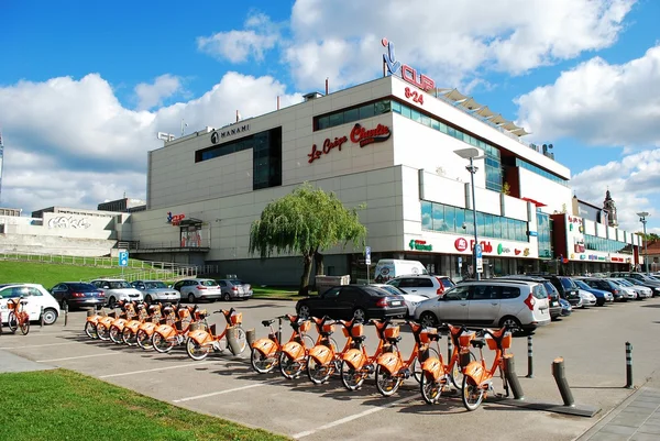 Vilnius city shop center CUP and orange cycles