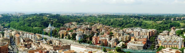 Aerial view of Rome city from St Peter Basilica roof