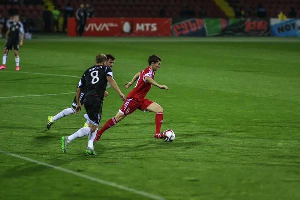 Yerevan, Armenia - October 11, 2015: Football, Armenia vs Albania, 0 - 3, European Qualifiers:  Marcos Pizzelli controls the ball