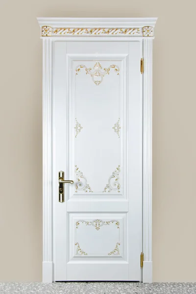Interior fragment with wooden handmade luxury inner door