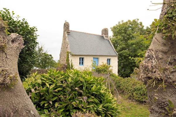 Douarnenez former fisherman\'s house (dating from the nineteenth century), on the site of Plomarc\'h one day of bad weather (Brittany, Finistere, France)