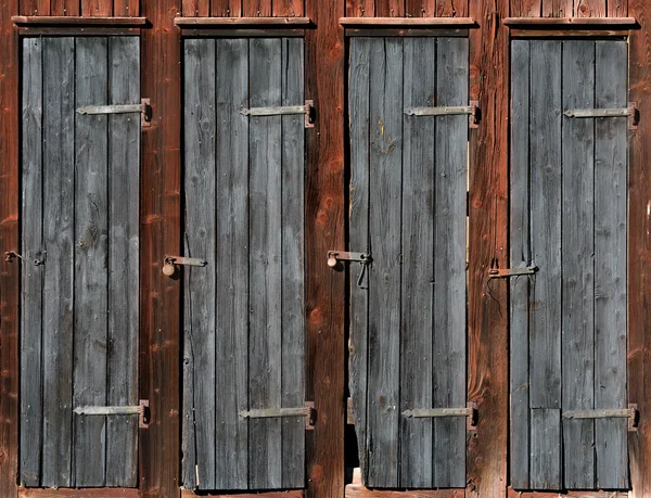 Doors on wooden shed
