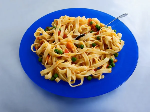 Pasta with vegetables as vegetarian dinner meal