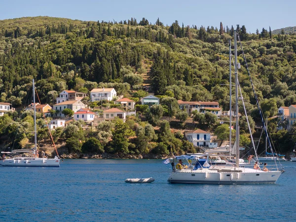 Sail boats in a greek island