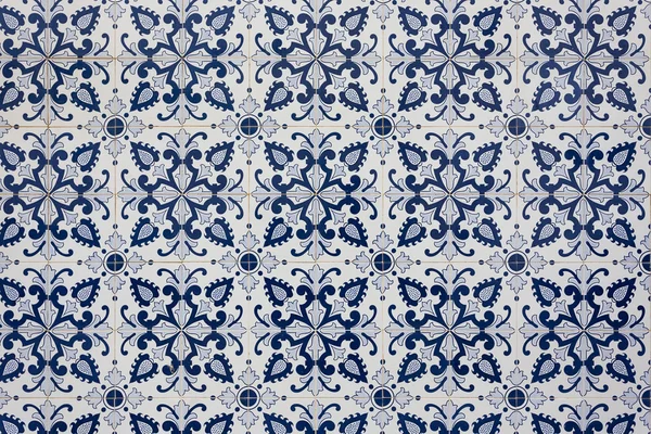 Ancient traditional Portuguese tiles. Of blue color.