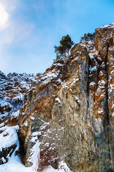 Winter landscape, rock top