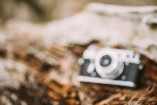 Abstract Blurred Background Of Old Vintage Rangefinder Camera