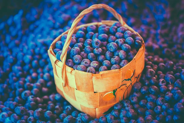 Blue Berries Blueberries Blueberry At Market In Wicker Basket