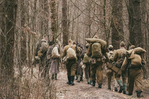 Group Of People Dressed As World War II Russian Soviet Soldiers