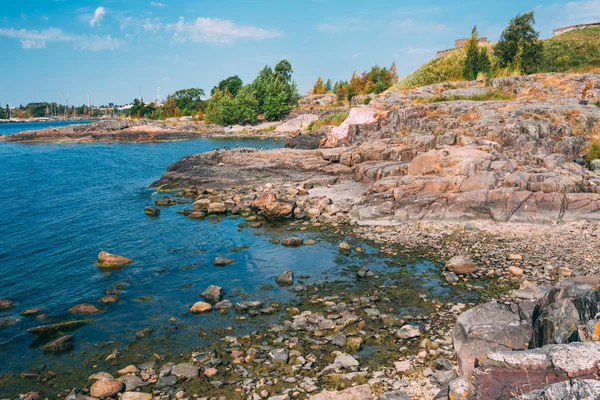 Rocky Seashore Landscape Near Helsinki, Nature Of Finland