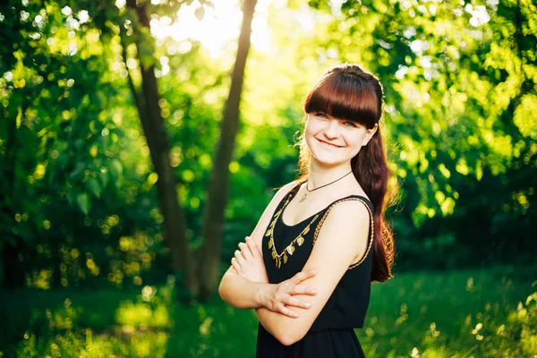Young Happy Beauty Red Hair Girl In Nature In Summer