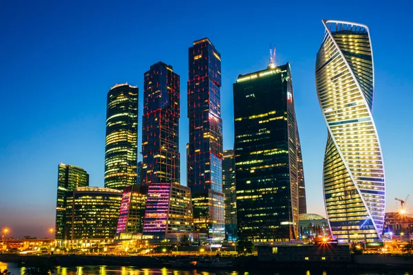 Buildings Of Moscow City Complex Of Skyscrapers At Evening  in n