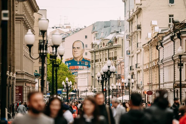 People walking in Red Square in Moscow, Russia.