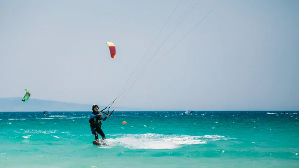 Kite surfing in Tarifa, Spain. Tarifa is most popular places in