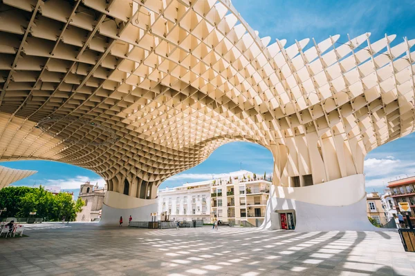 Metropol Parasol is a wooden structure located Plaza de la Encar