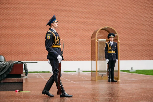 Post honor guard at the Eternal Flame in Moscow, Russia