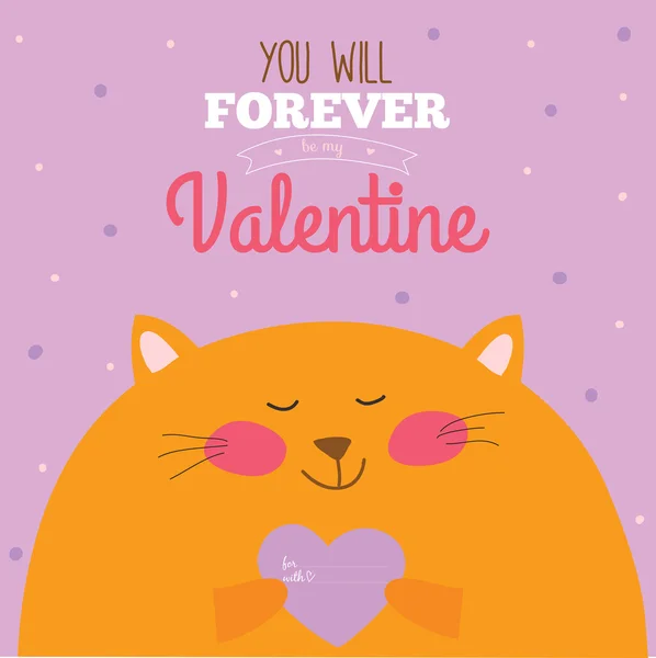 Valentine\'s Day card with cat