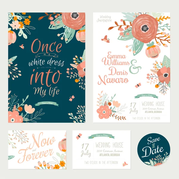 Floral Save the Date invitations