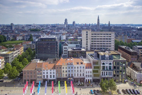 Bird view in city Antwerp