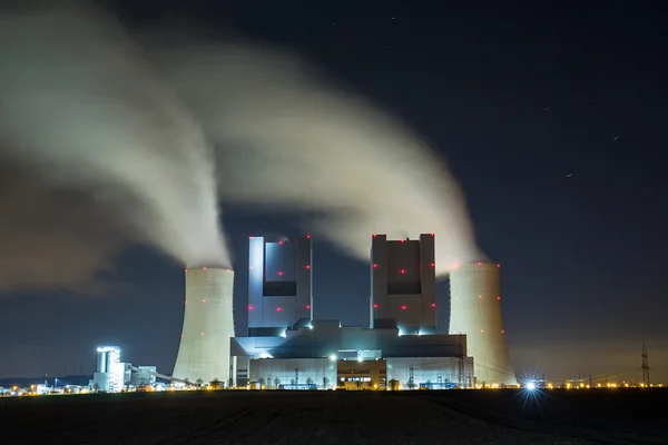 Coal power station at night