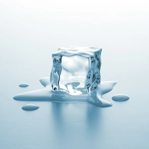Melting cold ice cube
