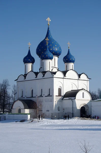 Winter day in Suzdal, Russia. Kremlin and Cathedral of the Nativ
